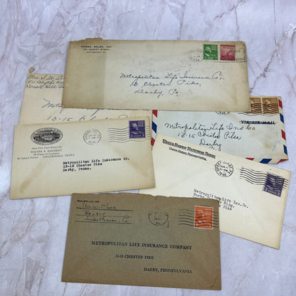 1940s Lot of Metropolitan Life Ins Co Darby PA Postal Cover Envelopes L4-4-8