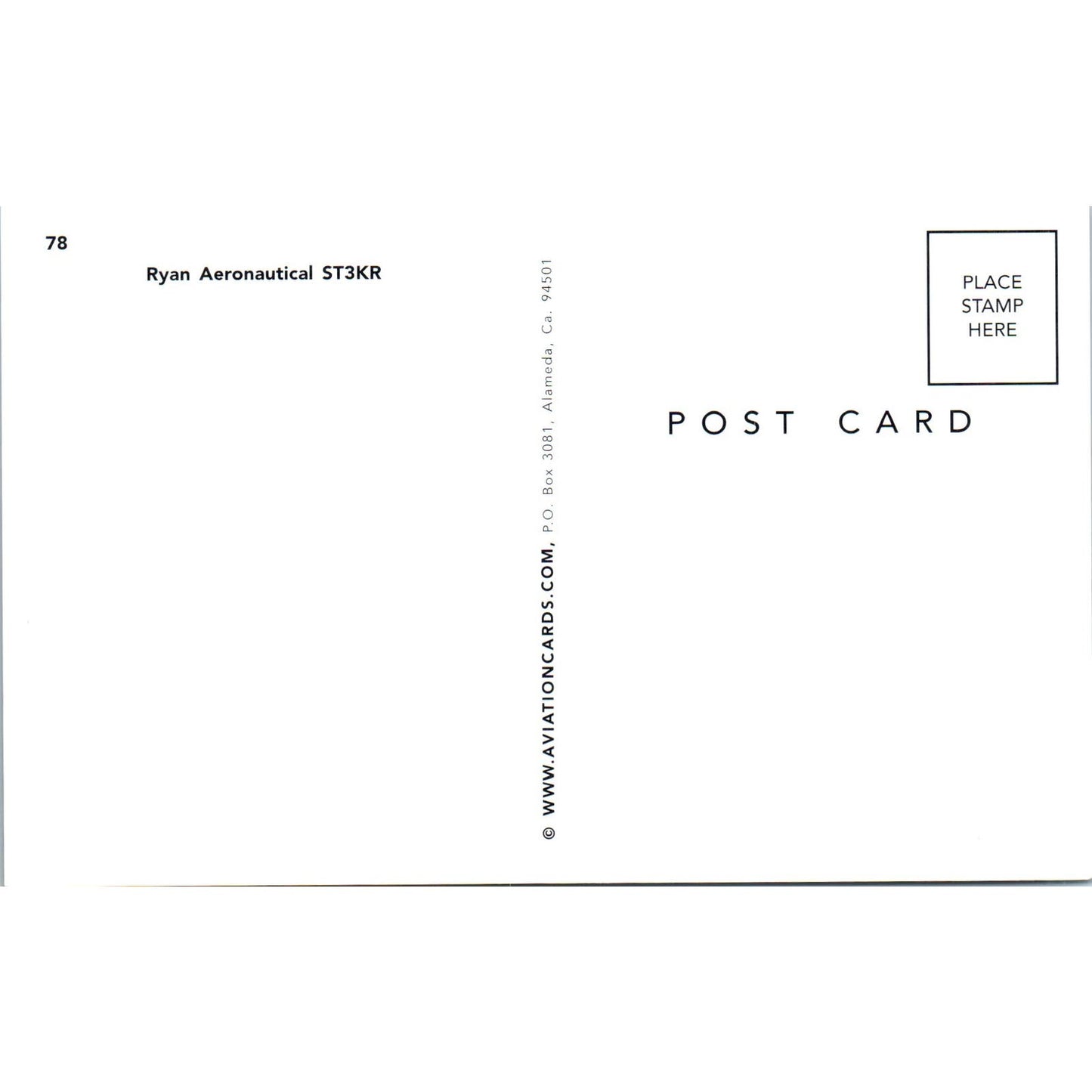 Ryan Aeronautical ST3KR Vintage Postcard PC2