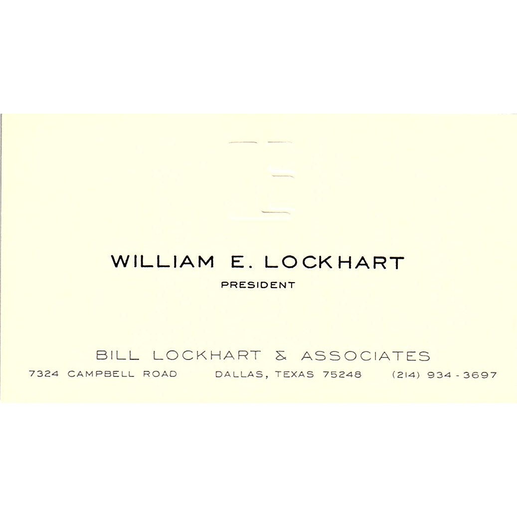 Bill Lockhart & Associates William Lockhart Dallas TX  Business Card SB4-B9