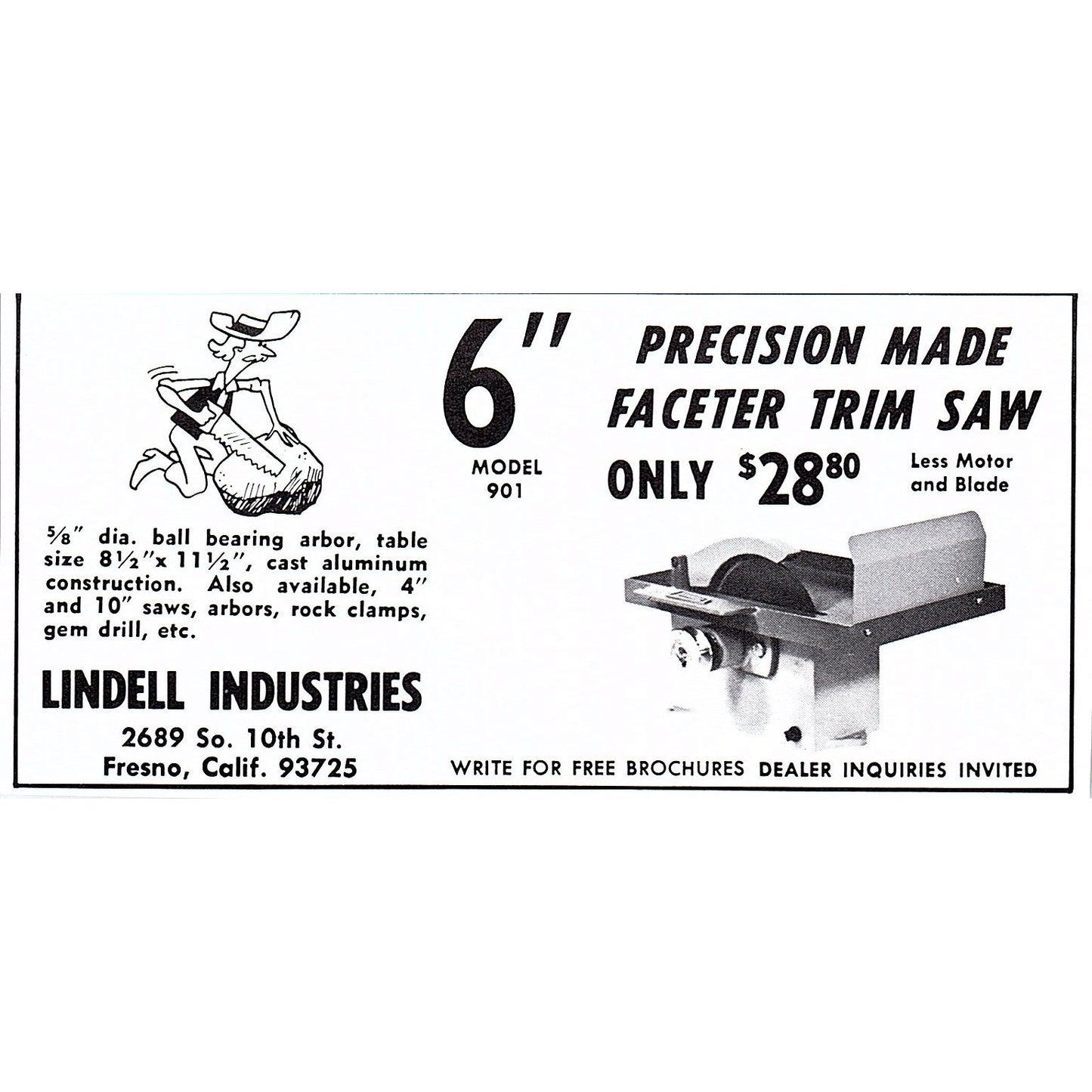 Lindell Industries Faceter Fresno California 1972 Ad AF8-M4