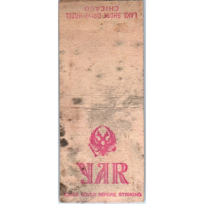 YAR Lake Shore Drive Hotel Chicago Vintage Matchbook Cover SD4-Y15