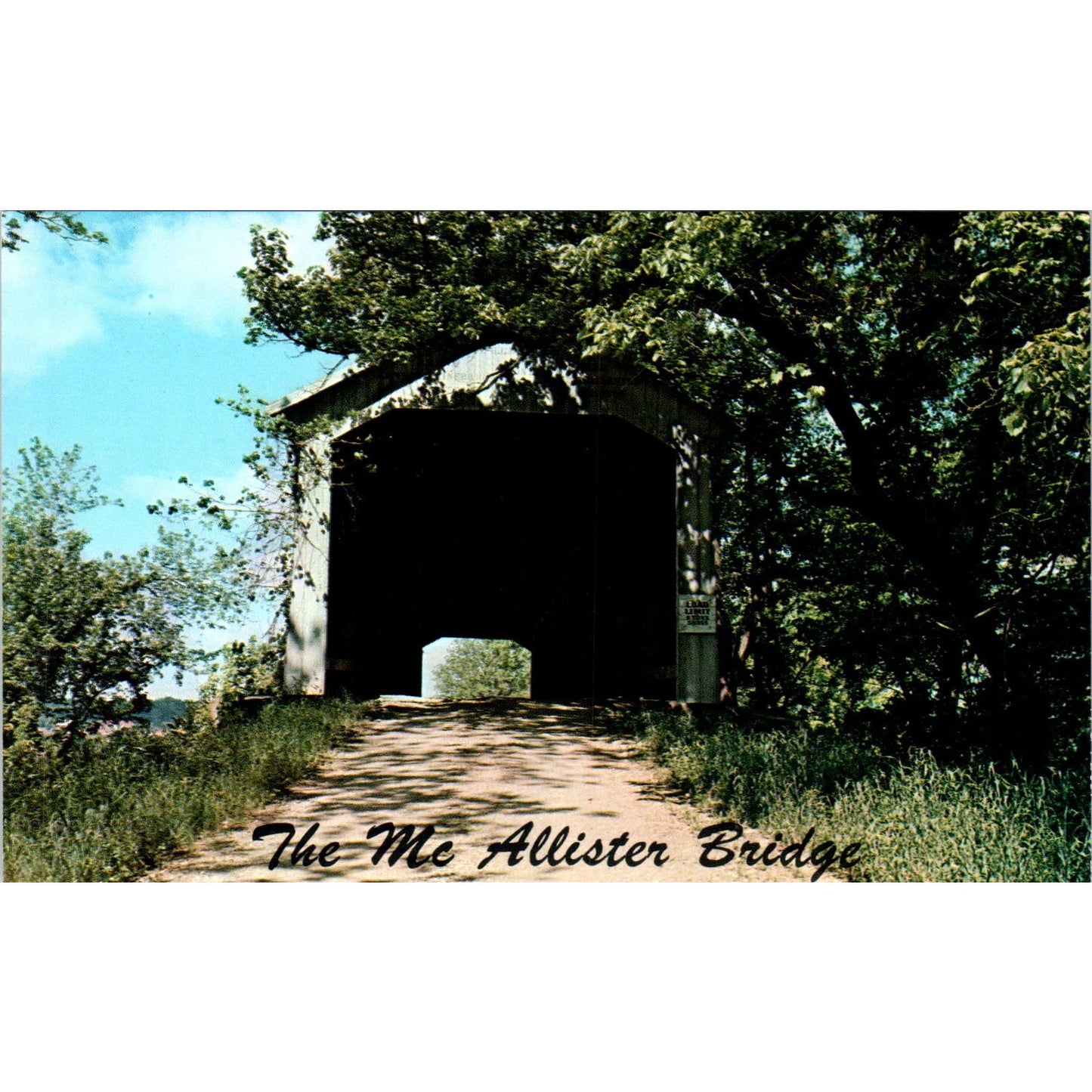 McAllister Bridge Little Raccoon Creek Rockville IN Covered Bridge Postcard PC2