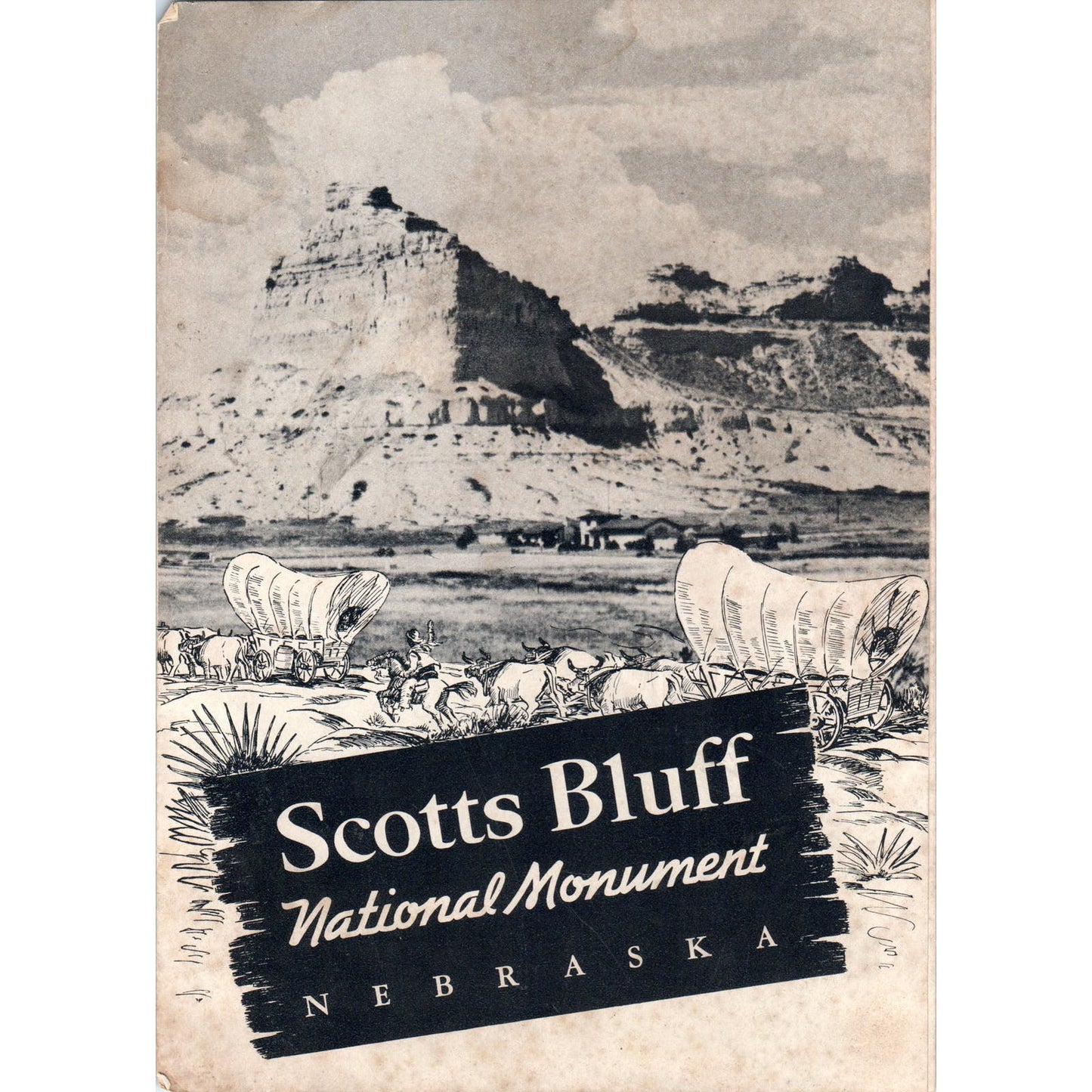 1949 Scotts Bluff National Monument Nebraska Fold Out Brochure AE2