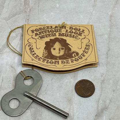 Vintage Madame Verte Musical Clown Key With Tag Harlequin Sankyo SB3