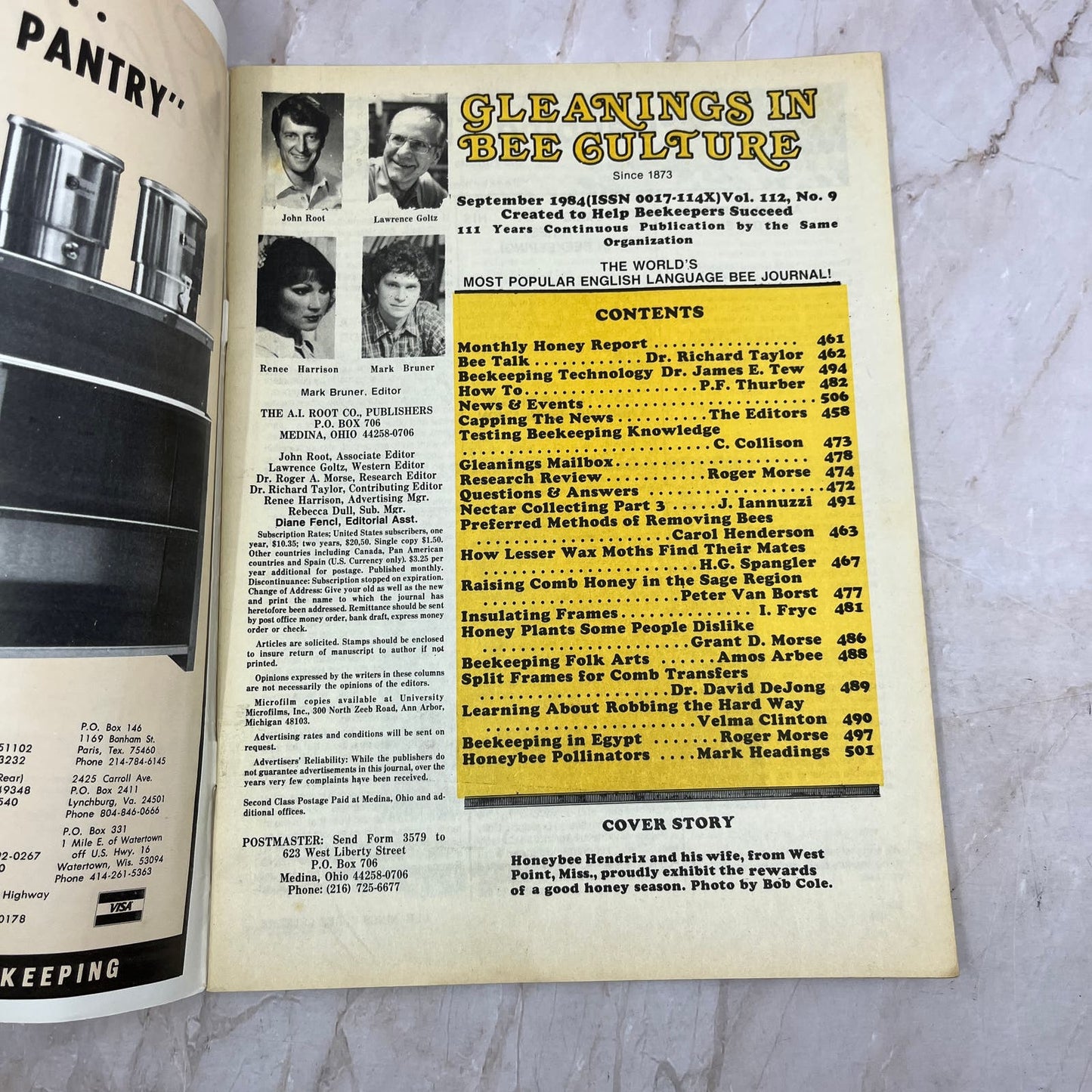 1984 Sept - Gleanings in Bee Culture Magazine - Bees Beekeeping Honey M9