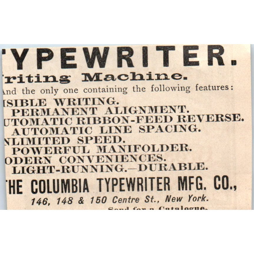 NY Metal Ceiling Co New York 1892 Magazine Ad AB6-4