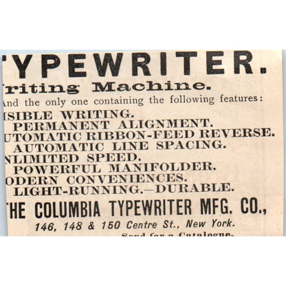 NY Metal Ceiling Co New York 1892 Magazine Ad AK6-M2