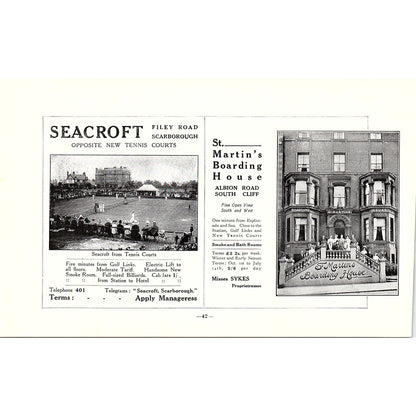 Gibson's Boarding House / Seacroft, St. Martin's Boarding House c1910 Ad AF3-9