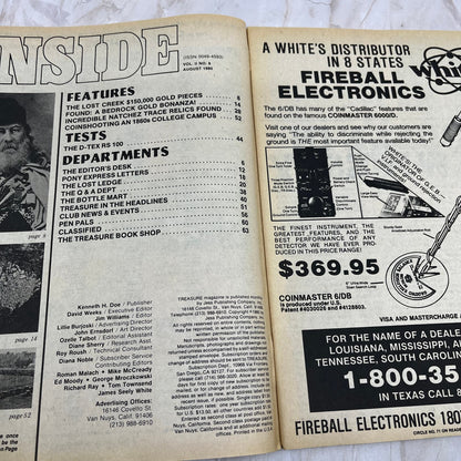 1980 Aug - Treasure Magazine - Treasure Hunting Metal Detecting Gold Coins M10