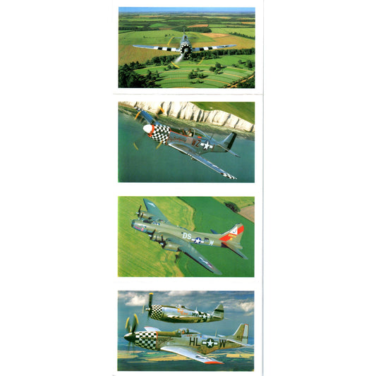 P-47D Thunderbolt P-51D Mustang B-17 Flying Fortress Postcard Fold Out Set PC18
