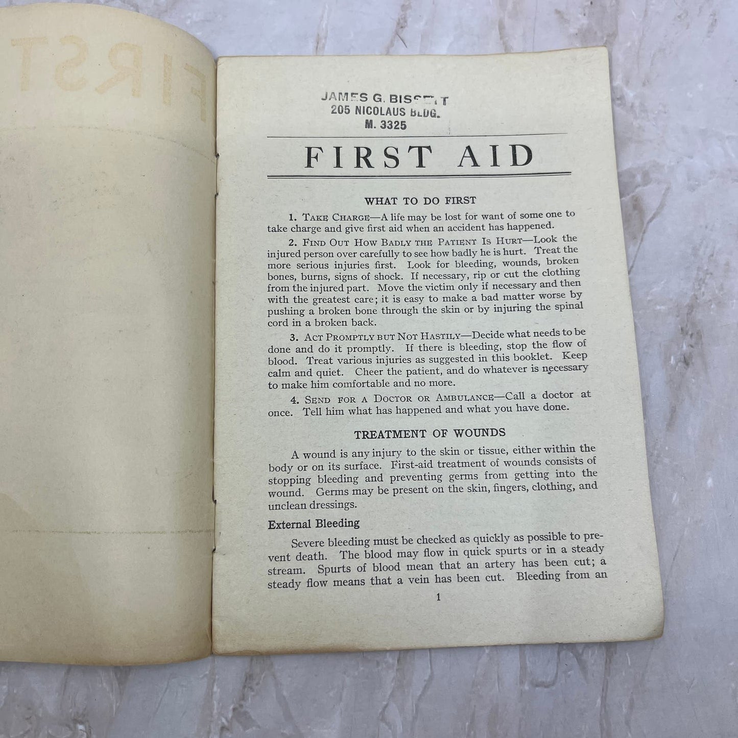 1950s First Aid Booklet - Metropolitan Life Ins Advertising Promo TF5-L1