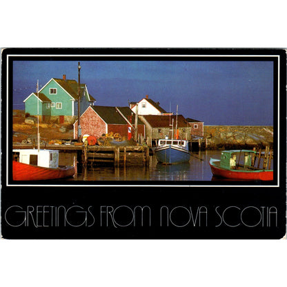 1988 Nova Scotia Canada Fishing Boats at Rest Vintage Postcard PD8