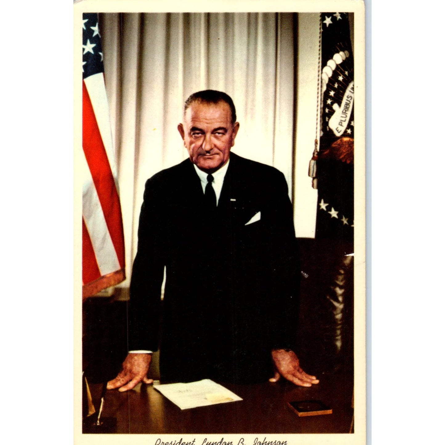 President Lyndon B. Johnson Portrait Vintage Postcard PC16