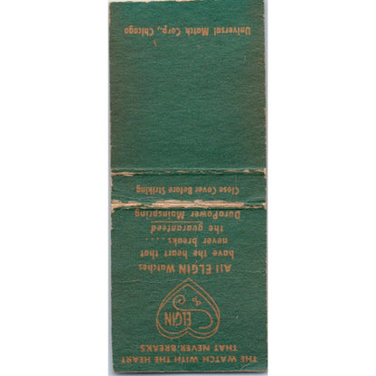The Watch Shop Marvin K. Williams North Wilkesboro NC Elgin Matchbook SD4-Y17