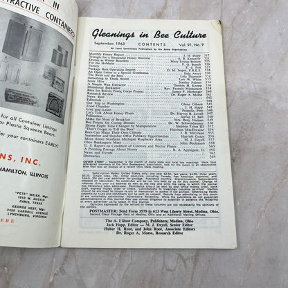 1963 Sept Gleanings in Bee Culture Magazine Bees Beekeeping Honey TD7