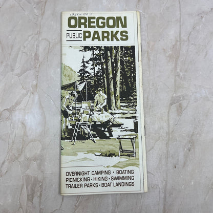 1967 Oregon Public Parks Vintage Fold Out Map and Travel Brochure TI8-S4