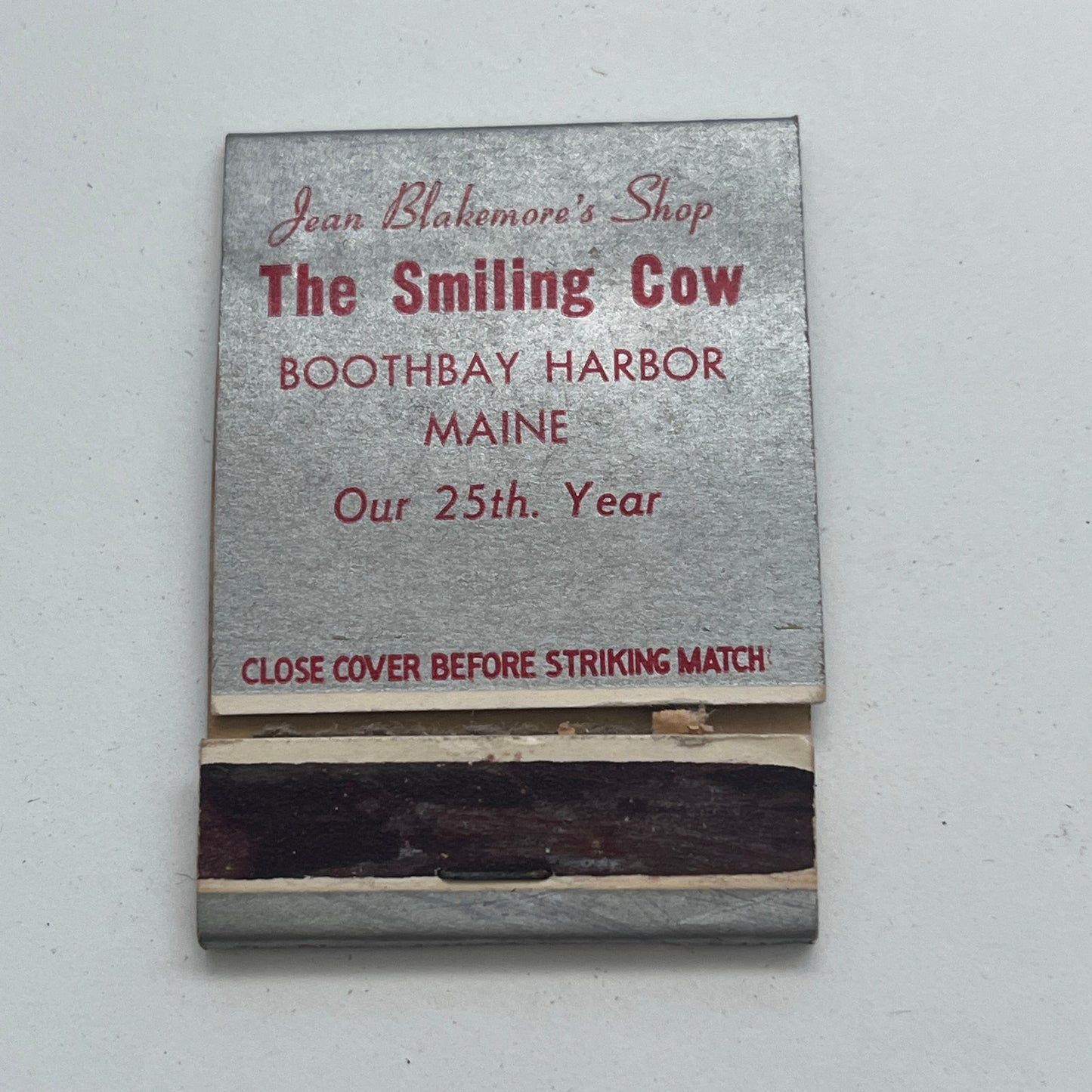 The Smiling Cow Boothbay Harbor Maine Vintage Matchbook Cover TB8-MB-7