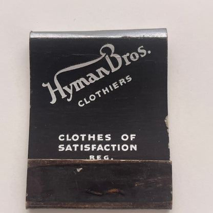 Hyman Bros Clothiers 619 Washington St Boston Vintage Matchbook Cover TB8-MB2-6
