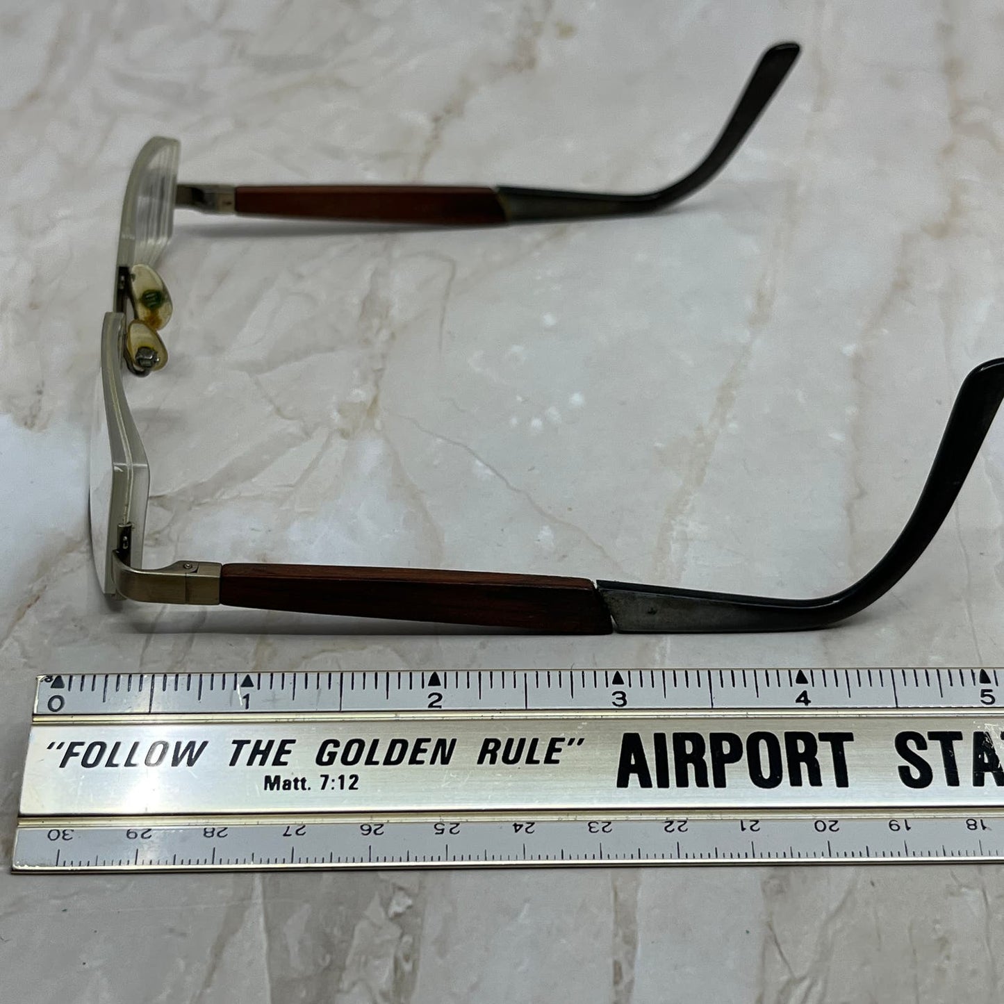 Rectangle Wood Arm Half Rim Sunglasses Eyeglasses Frames TE9-G5-7