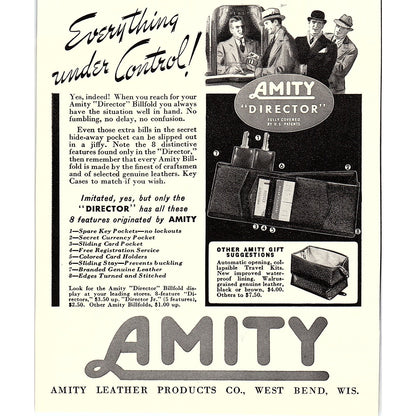 Amity Leather Products Co West Bend Wisconsin 1940 Ad AF8-3