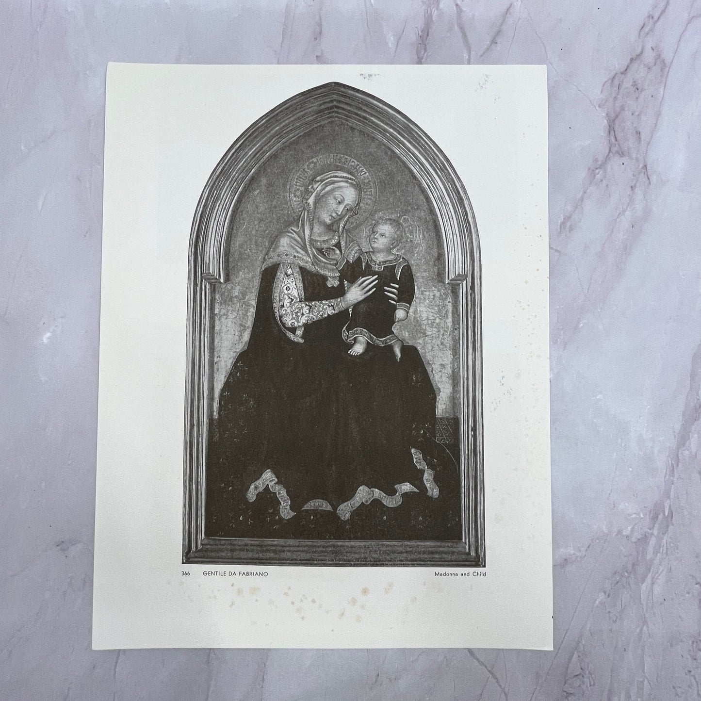 Gentile Da Fabriano Madonna and Child Lithograph 8.5x11.5" Art Print V20