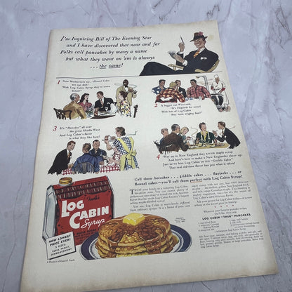 Log Cabin Syrup - "Thin" Pancakes Recipe 1940 Ad V14-8