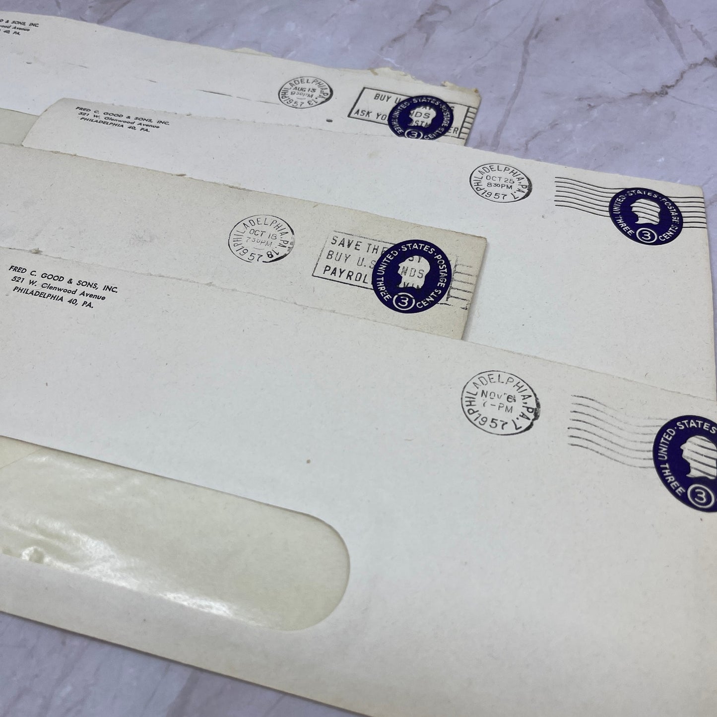 1950s Lot of Fred C. Good & Sons Inc Philadelphia PA Envelopes TI5-E-16