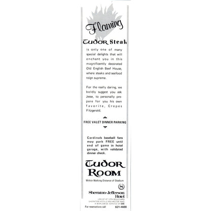 Sheraton-Jefferson Hotel Tudor Room St. Louis 1971 Magazine Ad AD8-H4