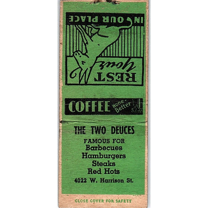 The Two Deuces 4022 W. Harrison St. Chicago Vintage Matchbook Cover SC7-Y8