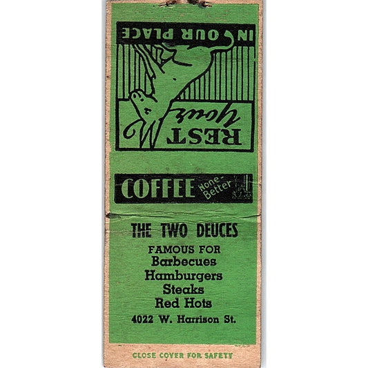 The Two Deuces 4022 W. Harrison St. Chicago Vintage Matchbook Cover SC7-Y8