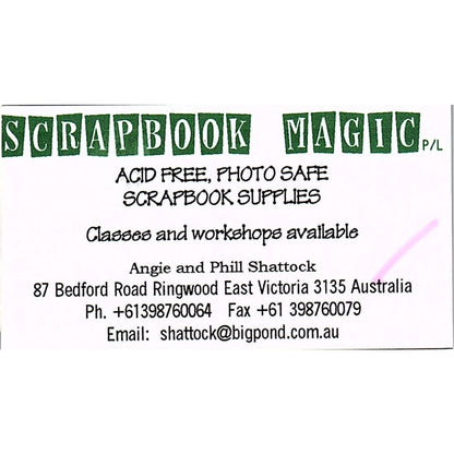 Angie & Phil Shattock Scrapbook Magic East Victoria Aus Business Card SC9-B11