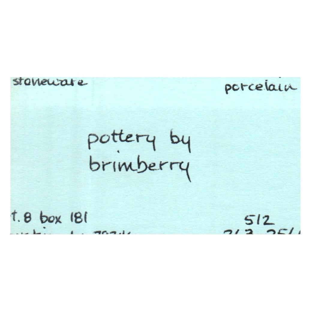 Vintage Pottery by Brimberry Stoneware Porcelain Business Card SF3-B1