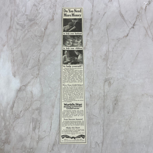 Bear Brand Yarns New York 1918 Magazine Ad FL6-10