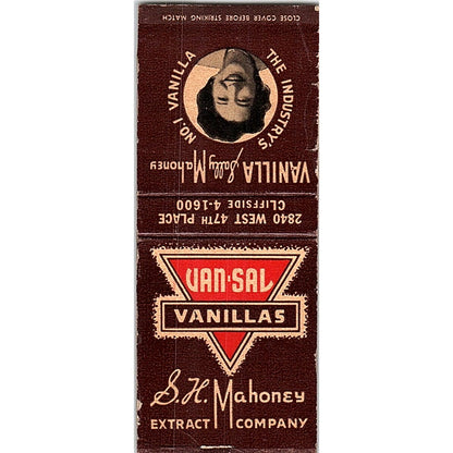 Van-Sal Vanilla Extract S.H. Mahoney Vintage Matchbook Cover SF3-Y5