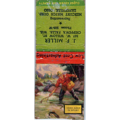 J.F. Miller Advertising Chippewa Falls WI Vintage Matchbook Cover SF4-Y4