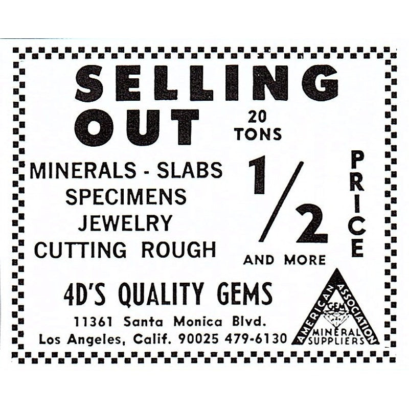 4D's Quality Gems Los Angeles California 1972 Ad AF8-M2