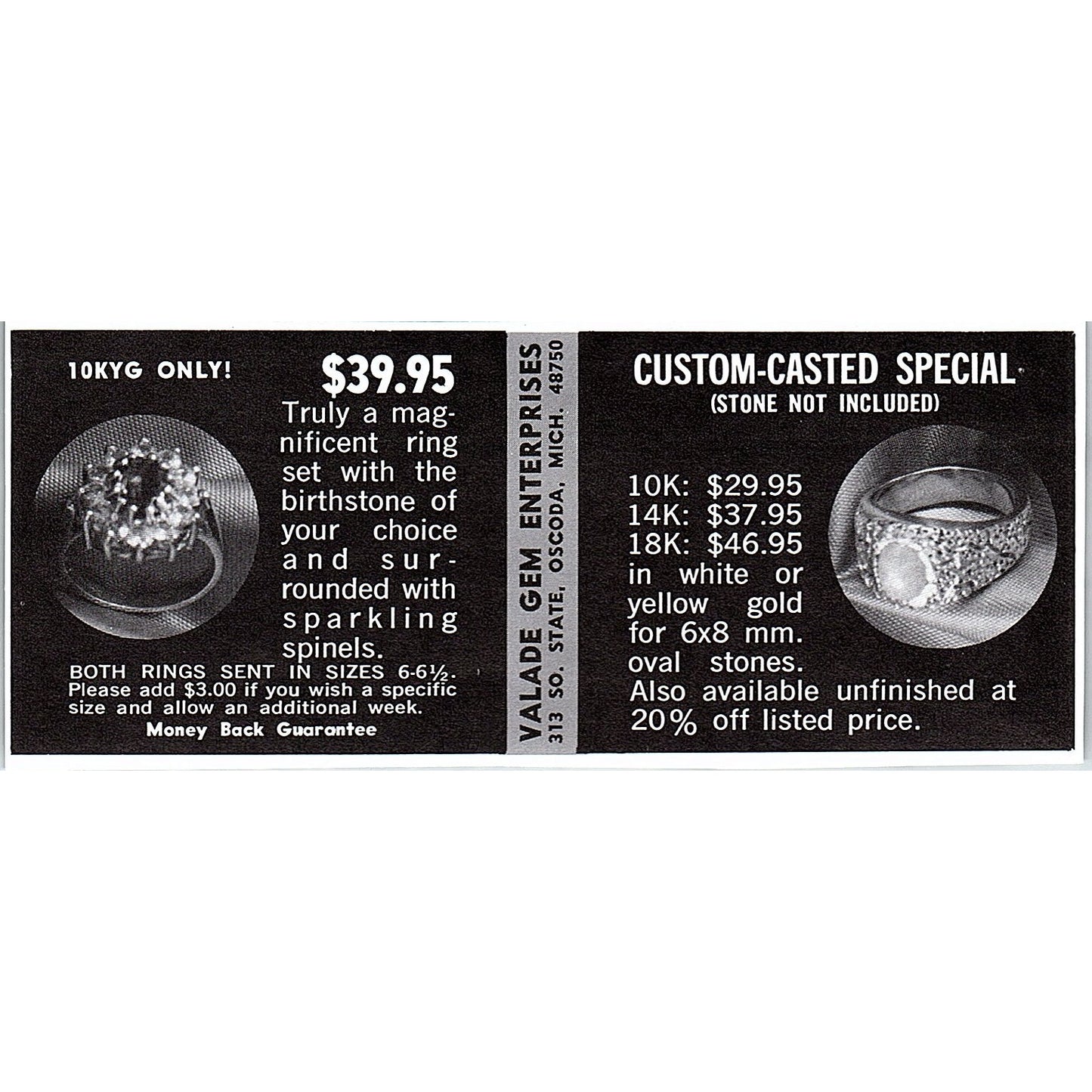 Valade Gem Enterprises Oscoda Michigan 1972 Ad AF8-M4