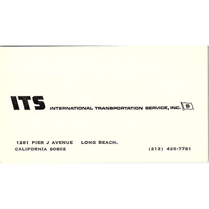 International Transportation Service Long Beach CA  Business Card SB4-B11