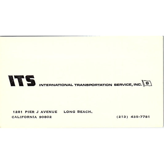 International Transportation Service Long Beach CA  Business Card SB4-B11