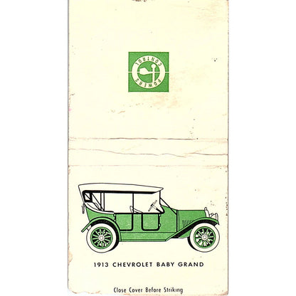 1913 Chevrolet Baby Grand Powers Control Vintage Matchbook Cover SC7-Y3