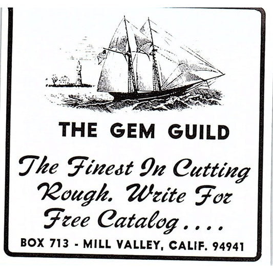 The Gem Guild Mill Valley CA 1972 Ad AF8-M1
