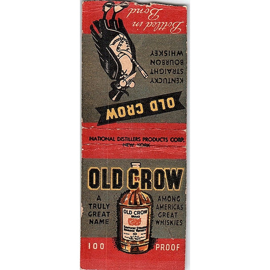 Old Crow Kentucky Bourbon Vintage Matchbook Cover SF3-Y3