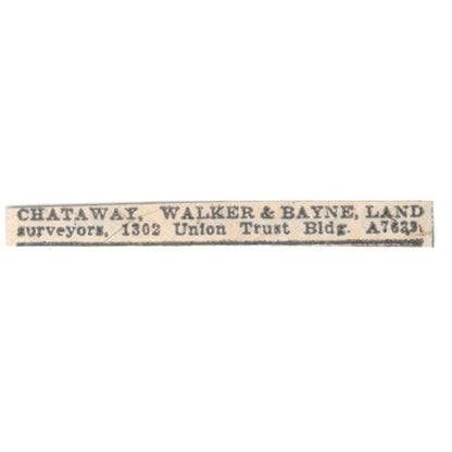 Chataway, Walker & Bayne Land Surveyors Winnipeg 1920 Ad AG2-S11