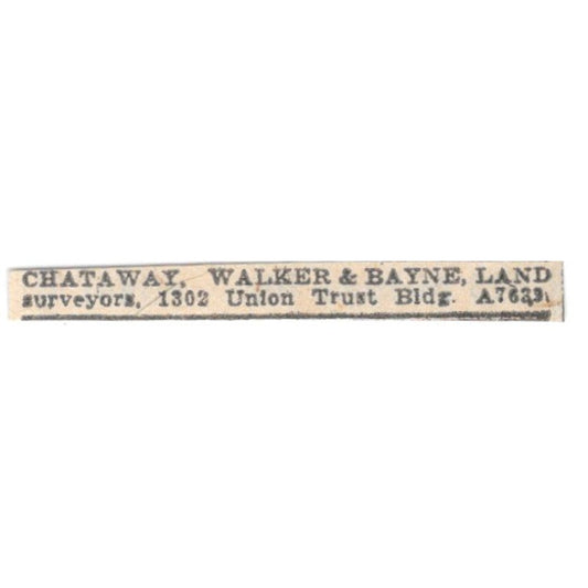 Chataway, Walker & Bayne Land Surveyors Winnipeg 1920 Ad AG2-S11