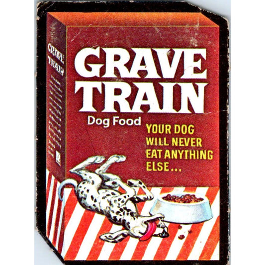 1967 Topps Wacky Packs Card Grave Train Dog Food Die-Cut AE5