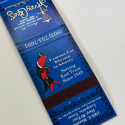 Johnny Cace's Seafood & Steakhouse Longview TX Matchbook Cover TB6-MB1-14