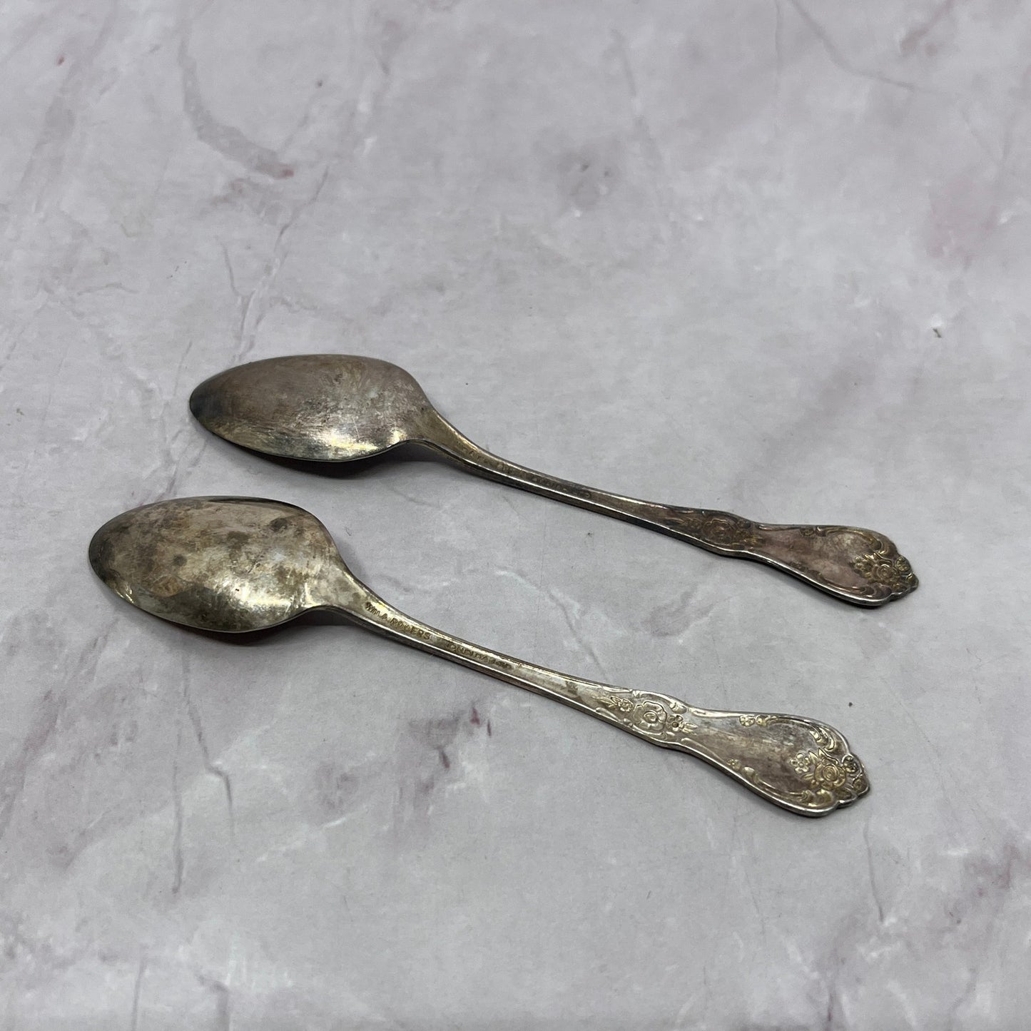 Wm Rogers Oneida Youth Baby Spoon 4" Set of 2 Vintage Silverplate TC5-OS-29