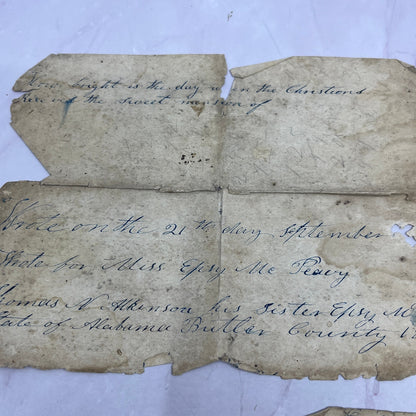 1846 Handwritten Song - Thomas Atkinson to Epsy M. Peavy Butler County AL AF9-3