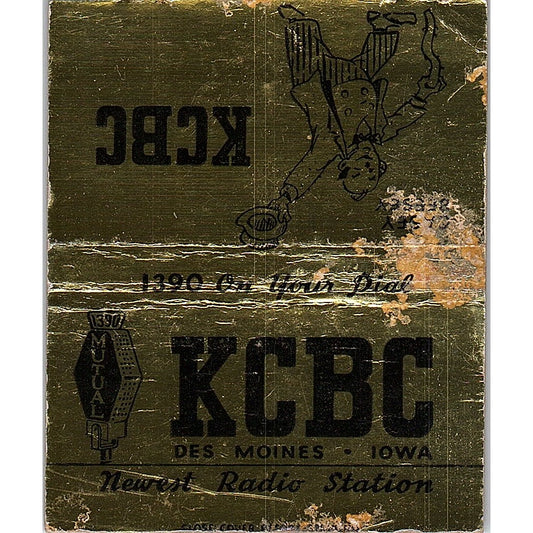 KCBC 1390 Radio Des Moines IA Casey Bessey Vintage Large Matchbook Cover ML1-7