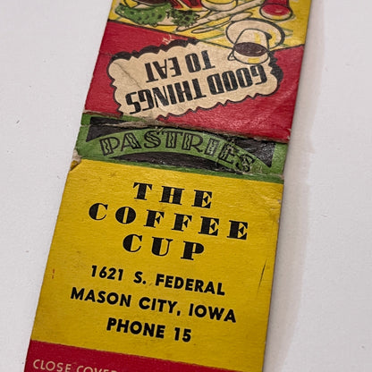 The Coffee Cup Restaurant Mason City Iowa Vintage Matchbook Cover TB6-MB1-15
